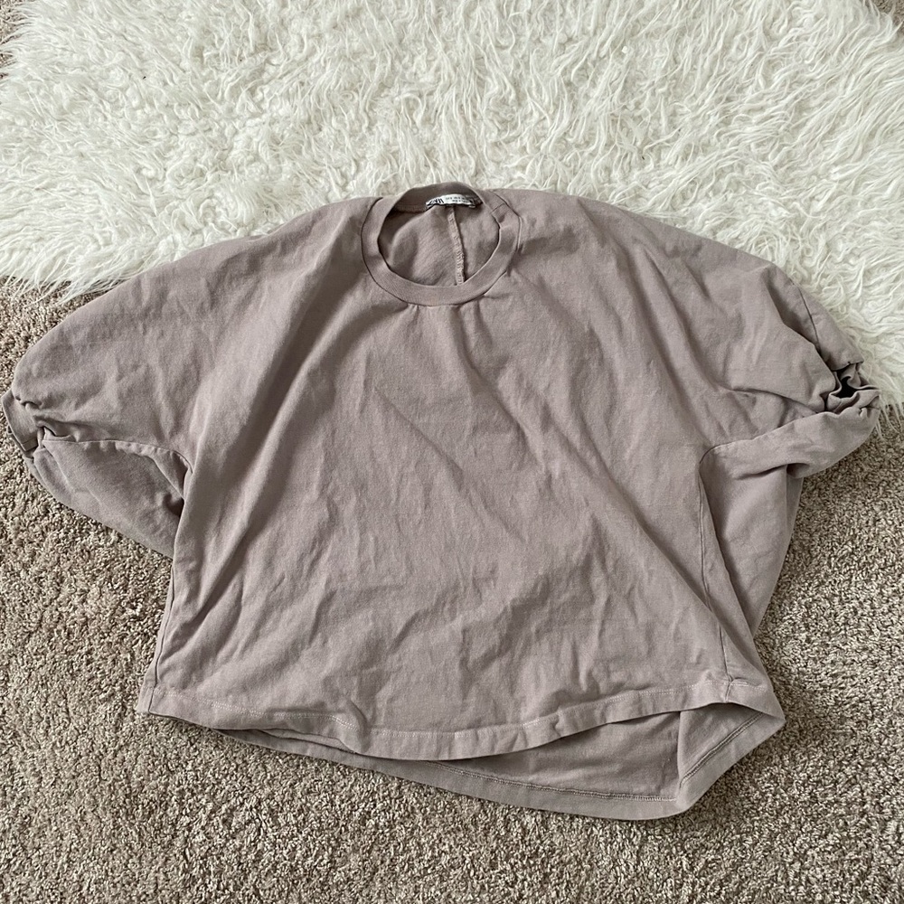 Zara Oversized Short Sleeve Crew Neck